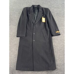 Today's Man Jacket 40 L Black Wool Cashmere Winter Designer Overcoat Italy